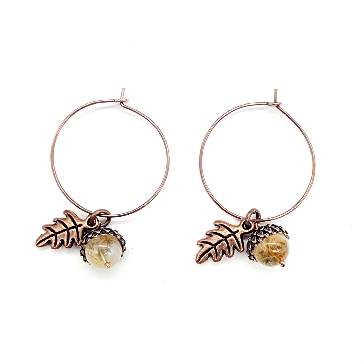 Acorn Earrings-Citrine