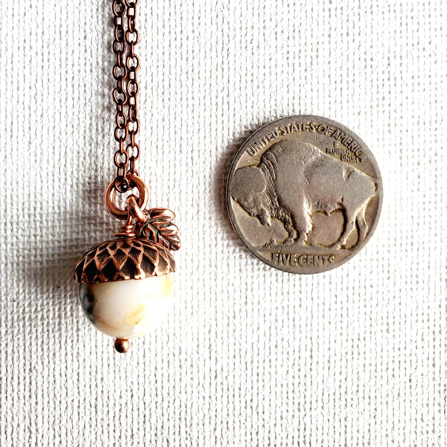 Acorn Necklace-Natural White Opal