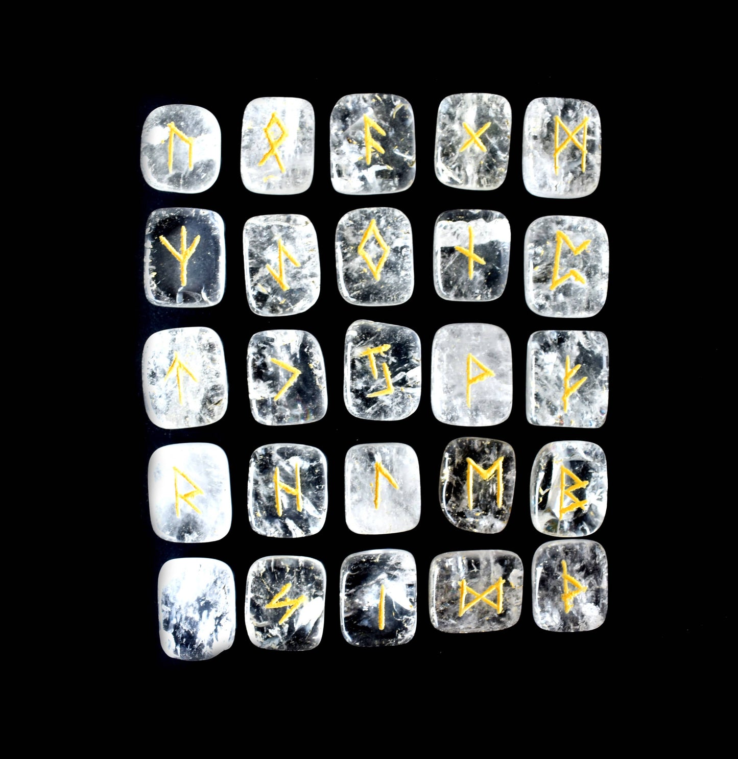 Futhark Rune Set| Clear Quartz | Rune Stones| Runic Crystals