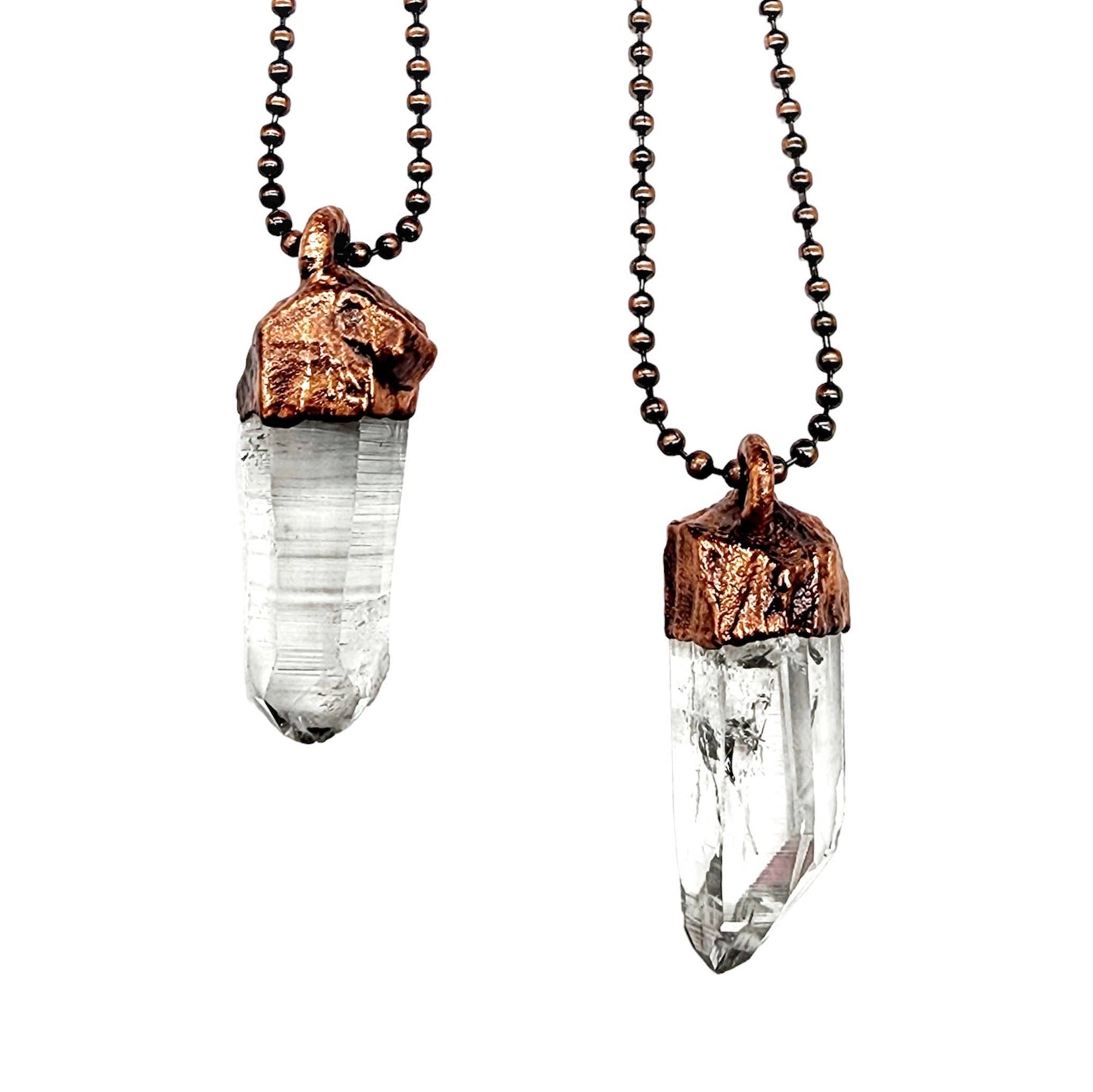 Clear Quartz Crystal Point Necklace - Ball Chain