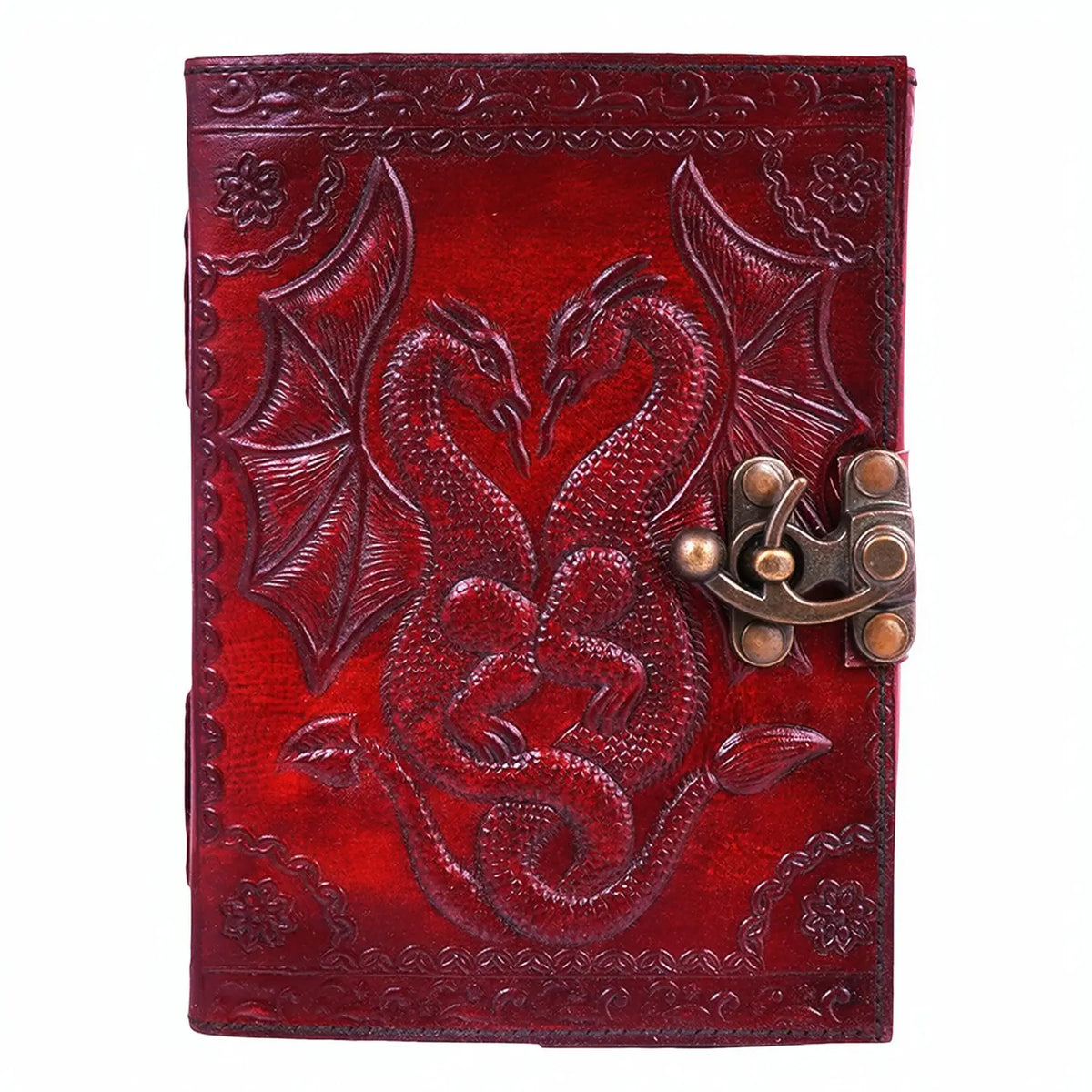 Dragon journal, embossed leather with lock