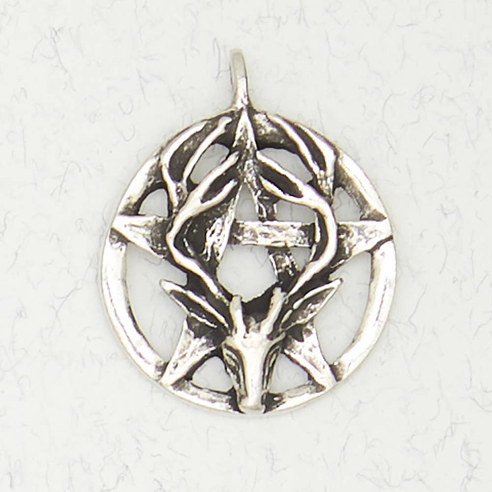 Wiccan Stag Pewter Necklace