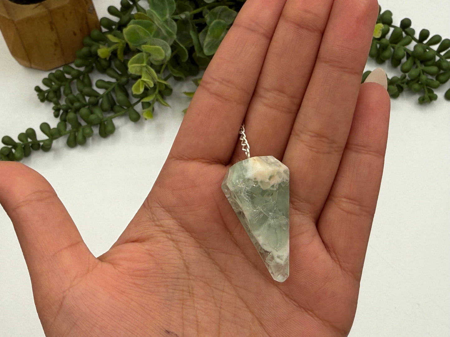 Fluorite Pendulum with Silver Plated Chain