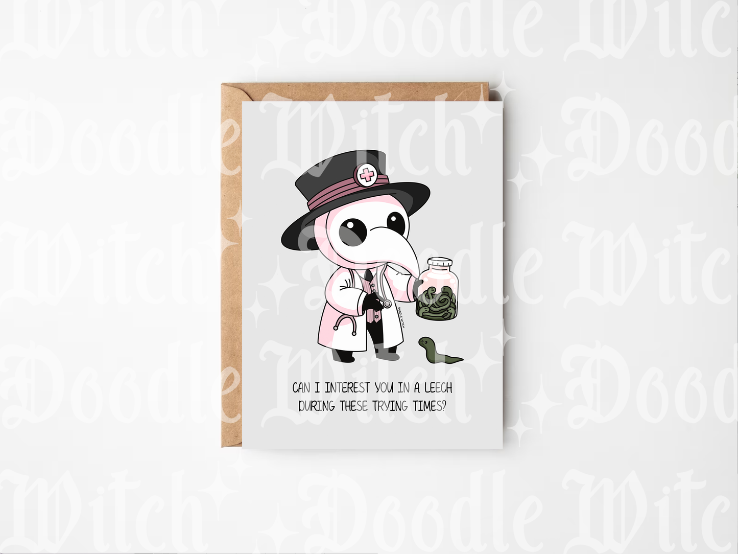 Get Well Soon Leech Plague Doctor Card