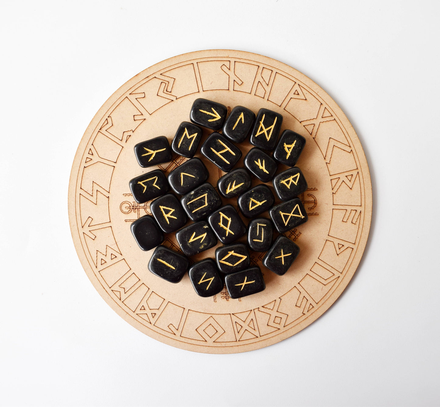 Crystal Rune Set | Black Jasper | Calm, Grounding, Focus