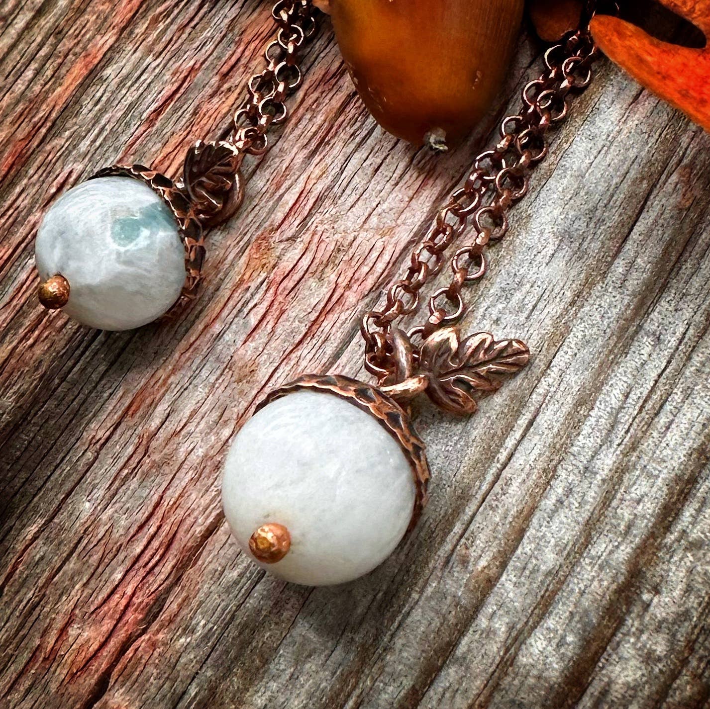 Acorn Necklace with Moonstone