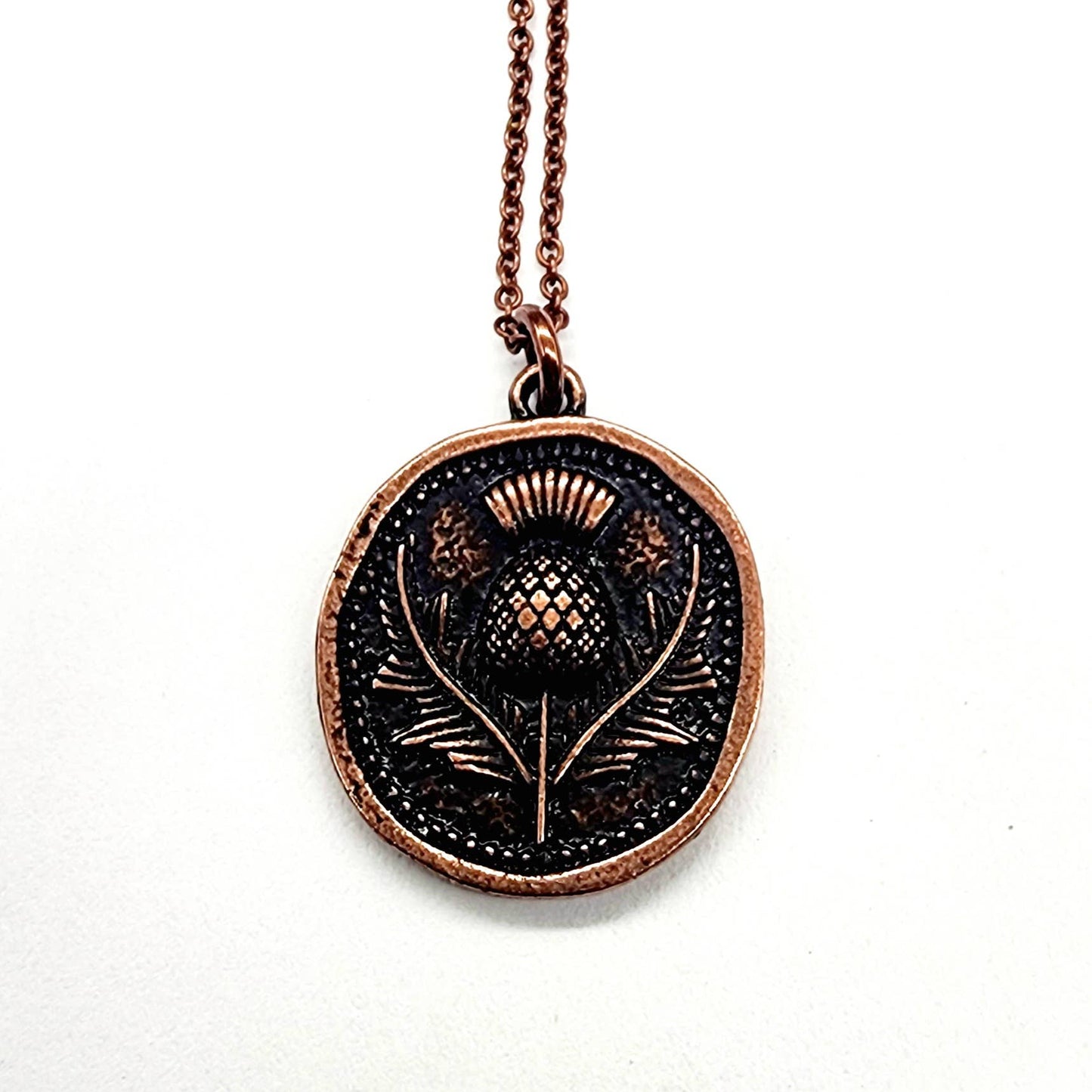 Thistle Necklace - Antique Copper