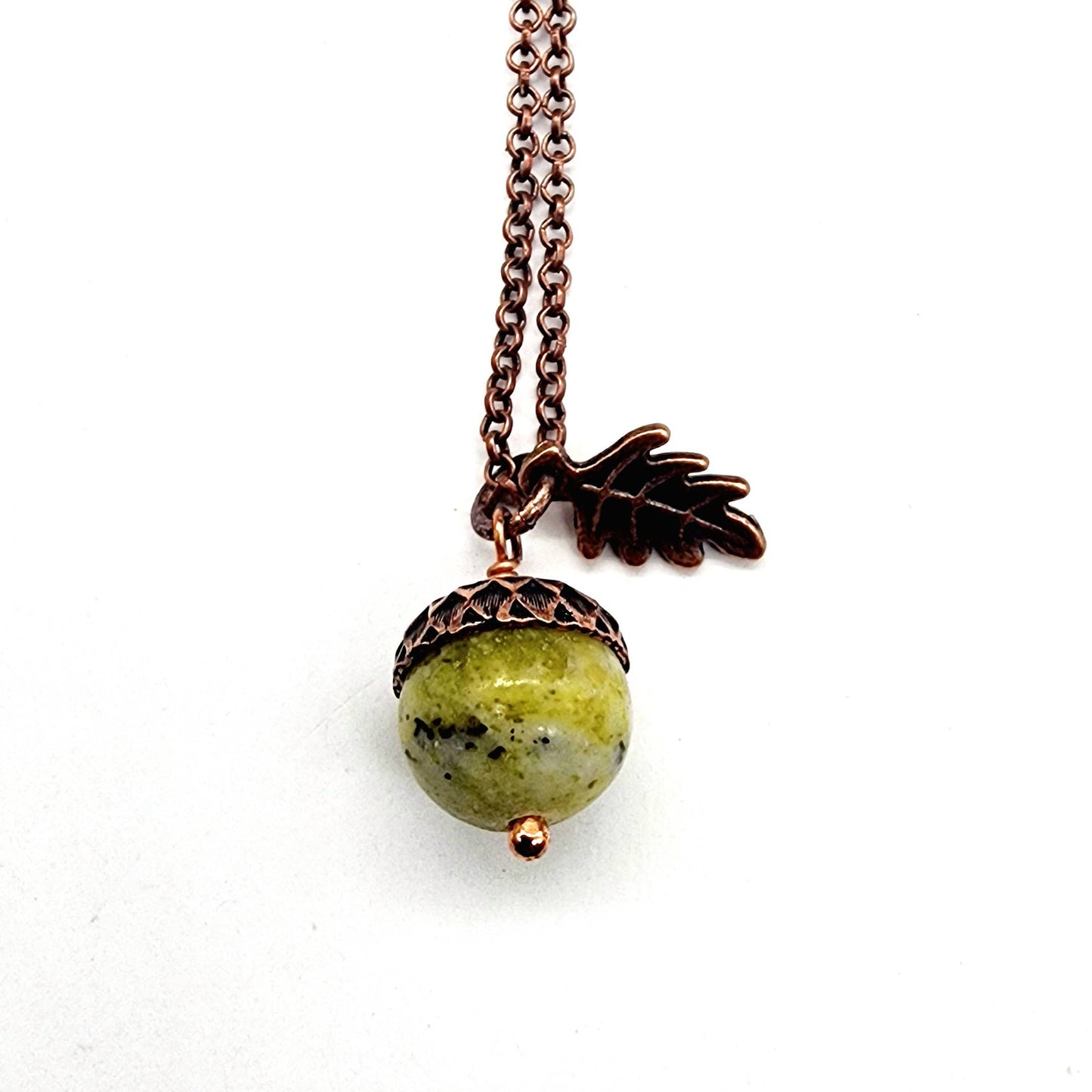 Acorn Necklace with Australian Jade