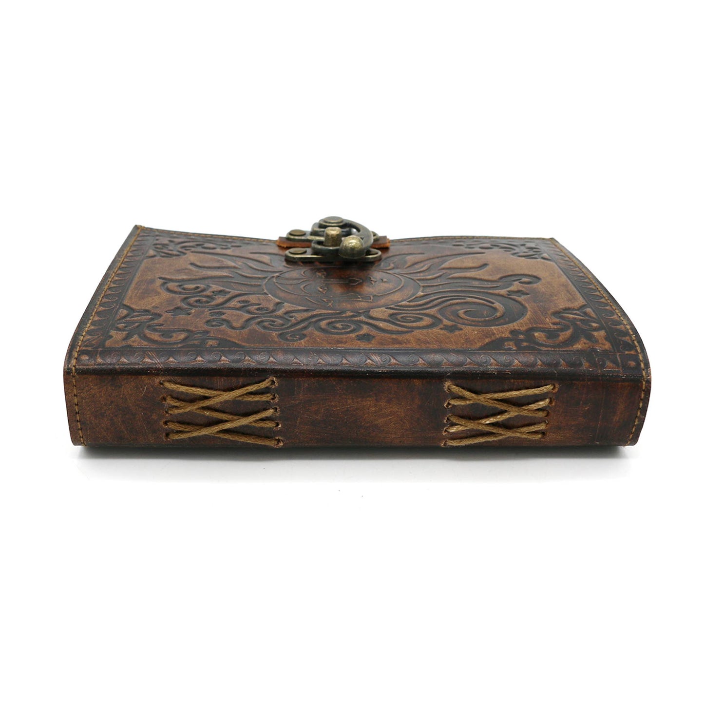 Blank Leather Journal - Embossed Celestial