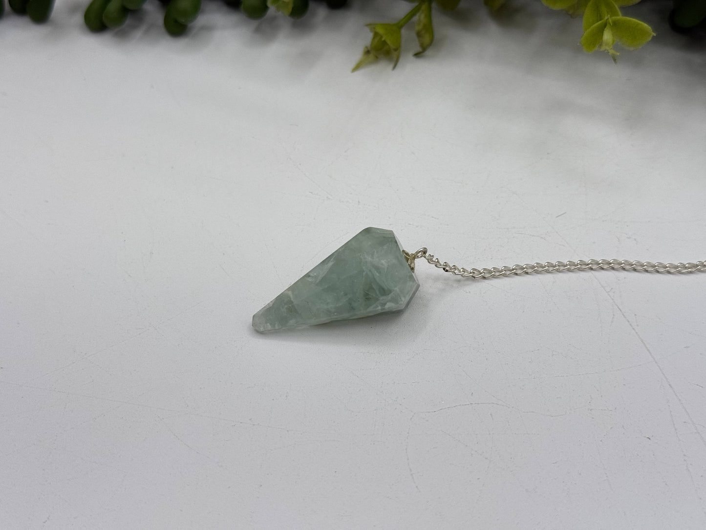Fluorite Pendulum with Silver Plated Chain