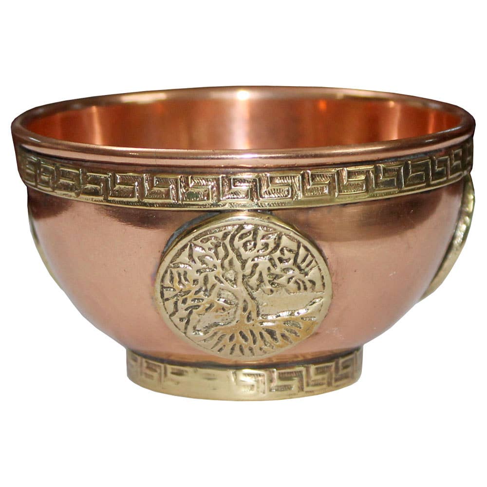 Copper Bowl Incense & Charcoal Burner - Tree of Life
