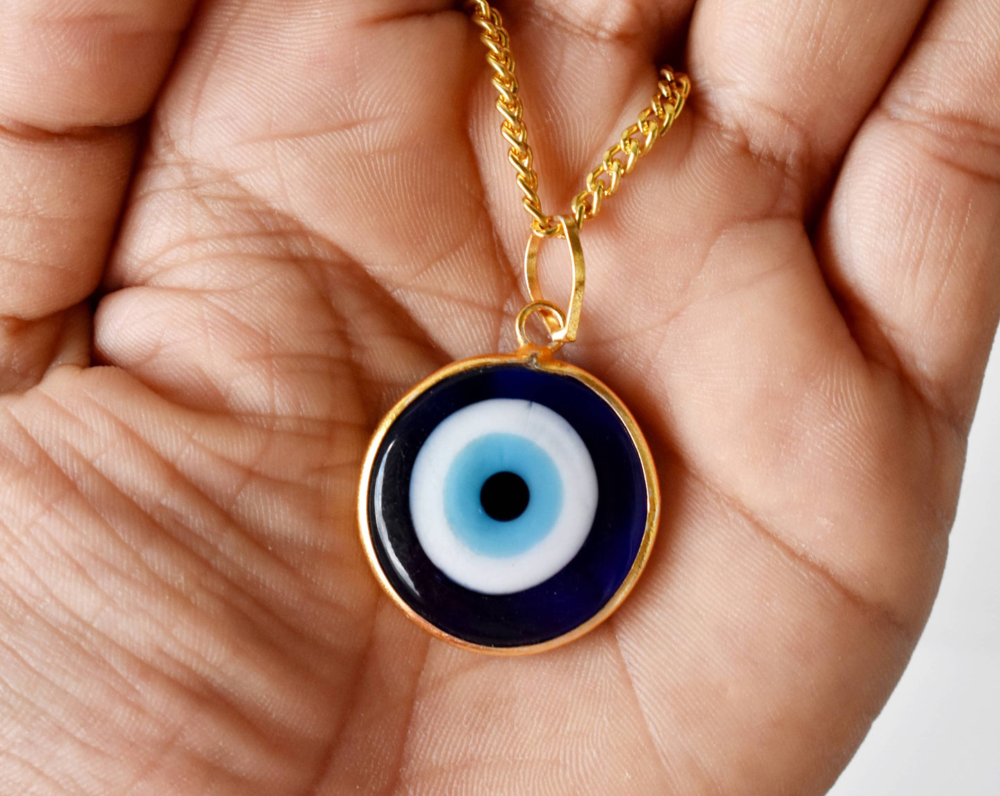 Evil Eye Pendant Necklace Charm | Electroplated Gold Charm