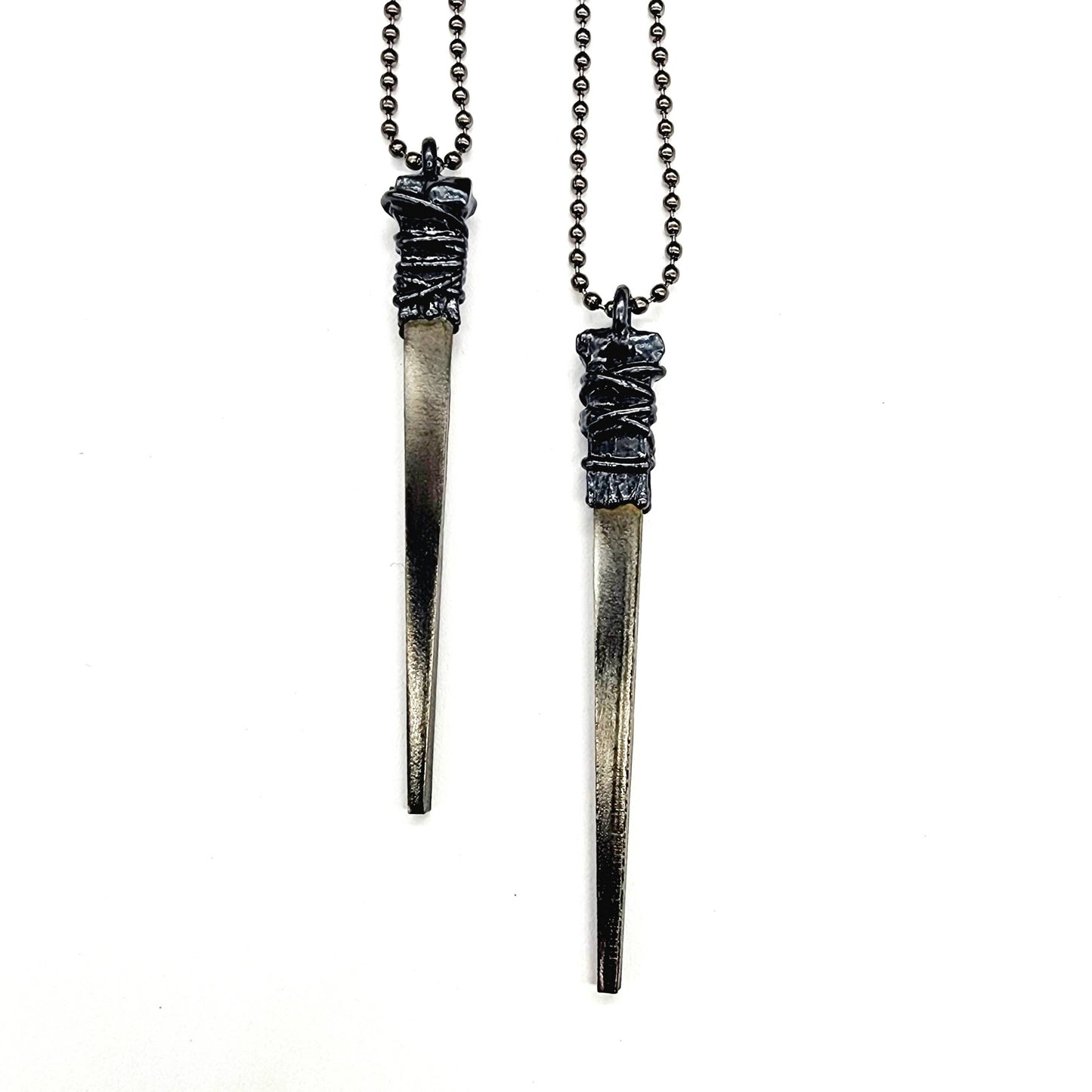 Coffin Nail Necklace - Gunmetal