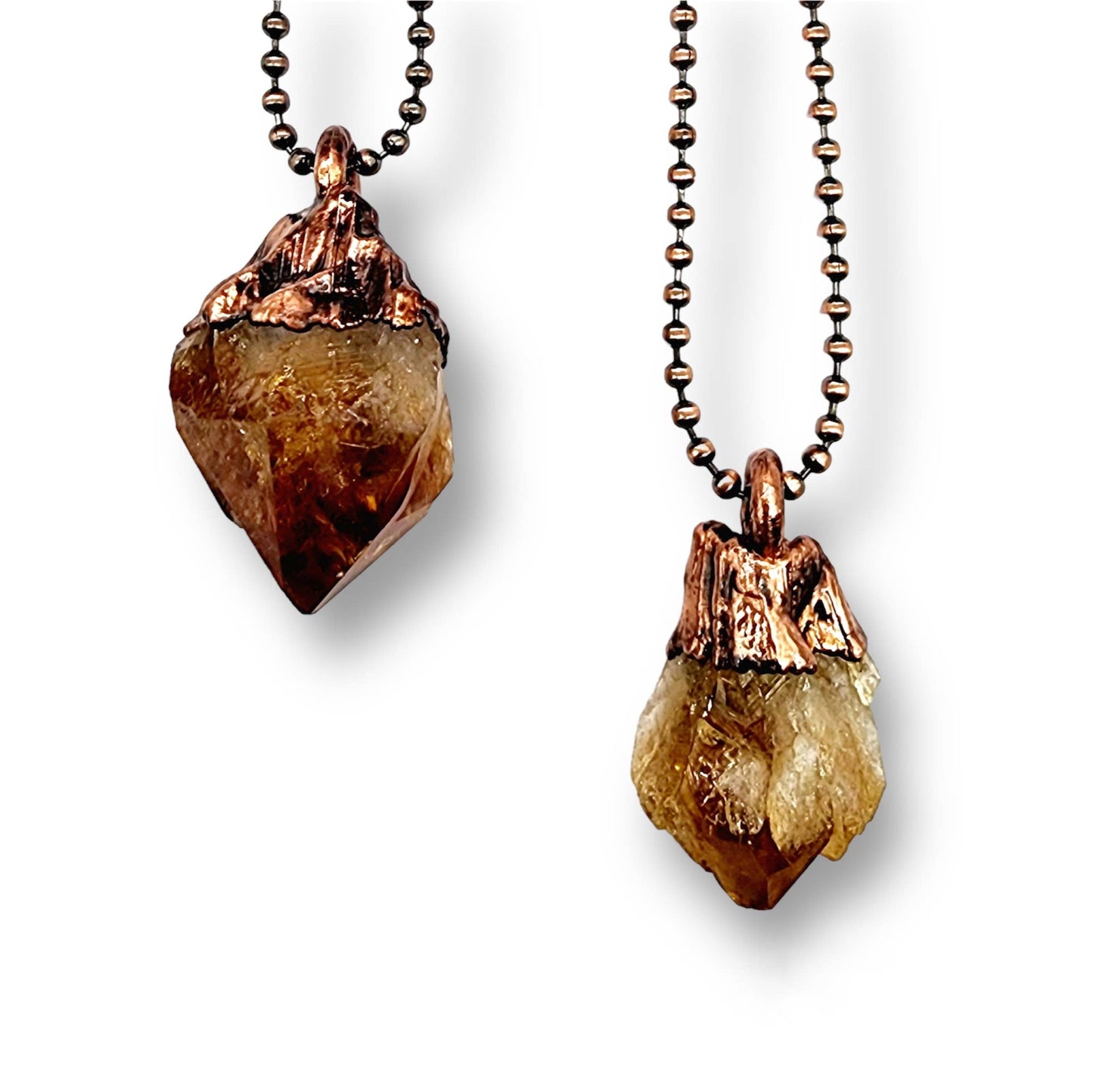 Citrine Point Necklace - Ball Chain