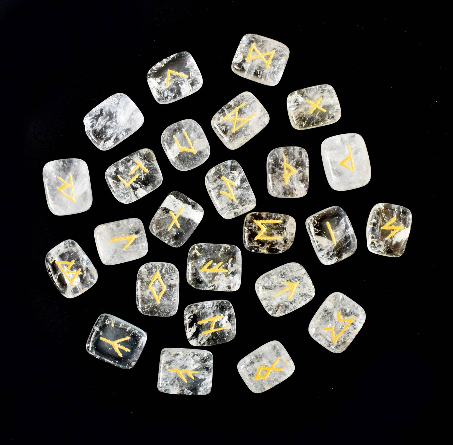 Futhark Rune Set| Clear Quartz | Rune Stones| Runic Crystals