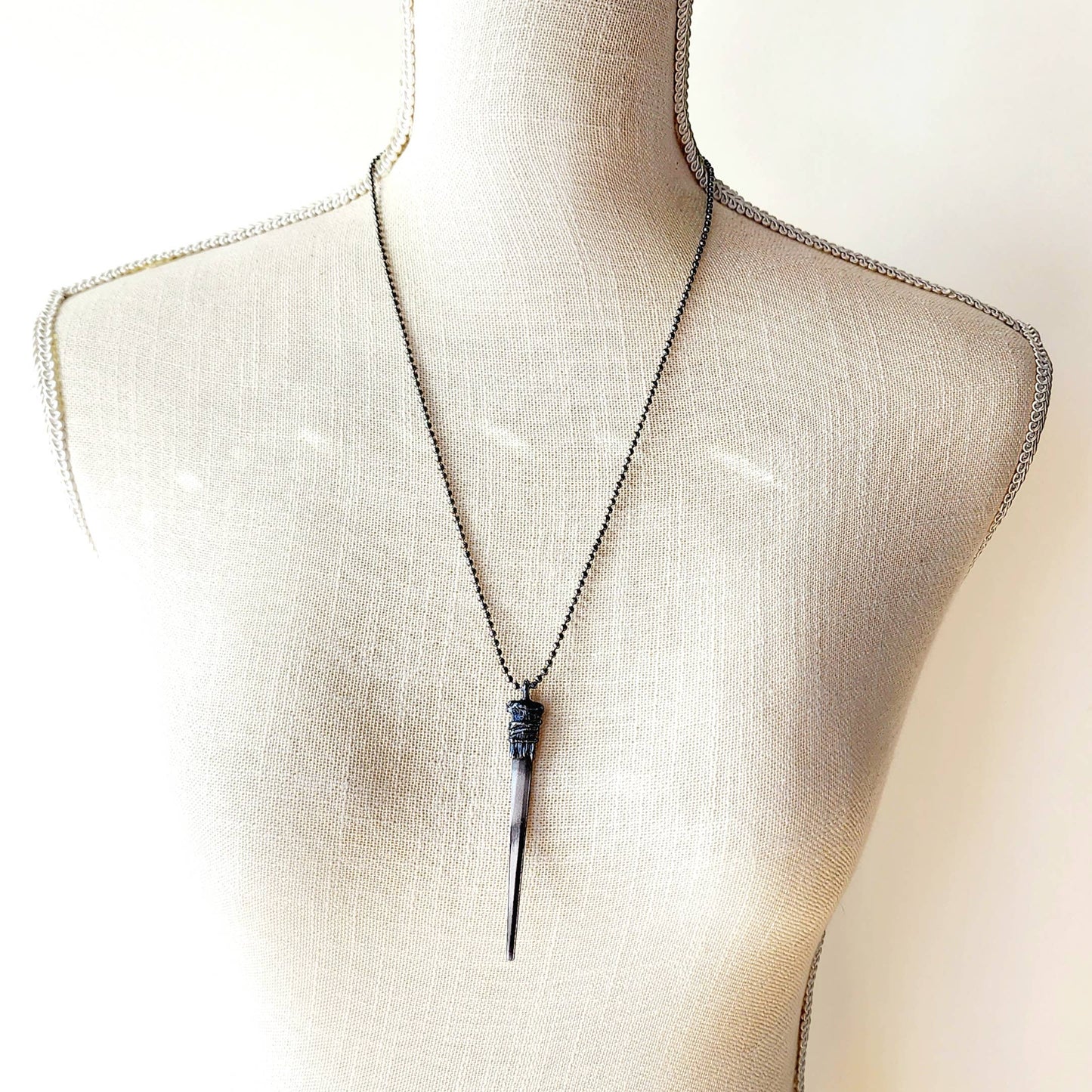 Coffin Nail Necklace - Gunmetal