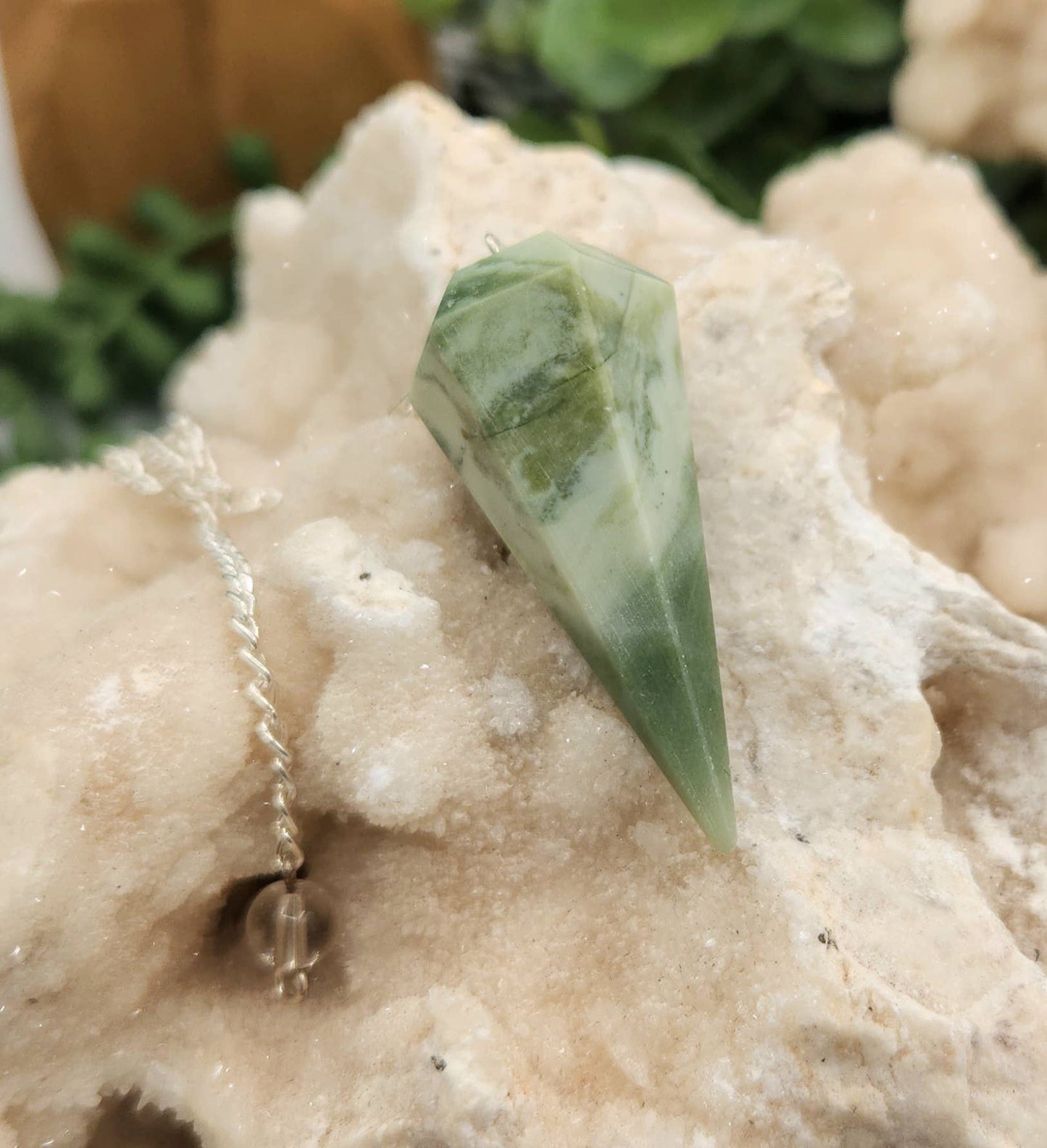 Serpentine Pendulum with Silver Plated Chain