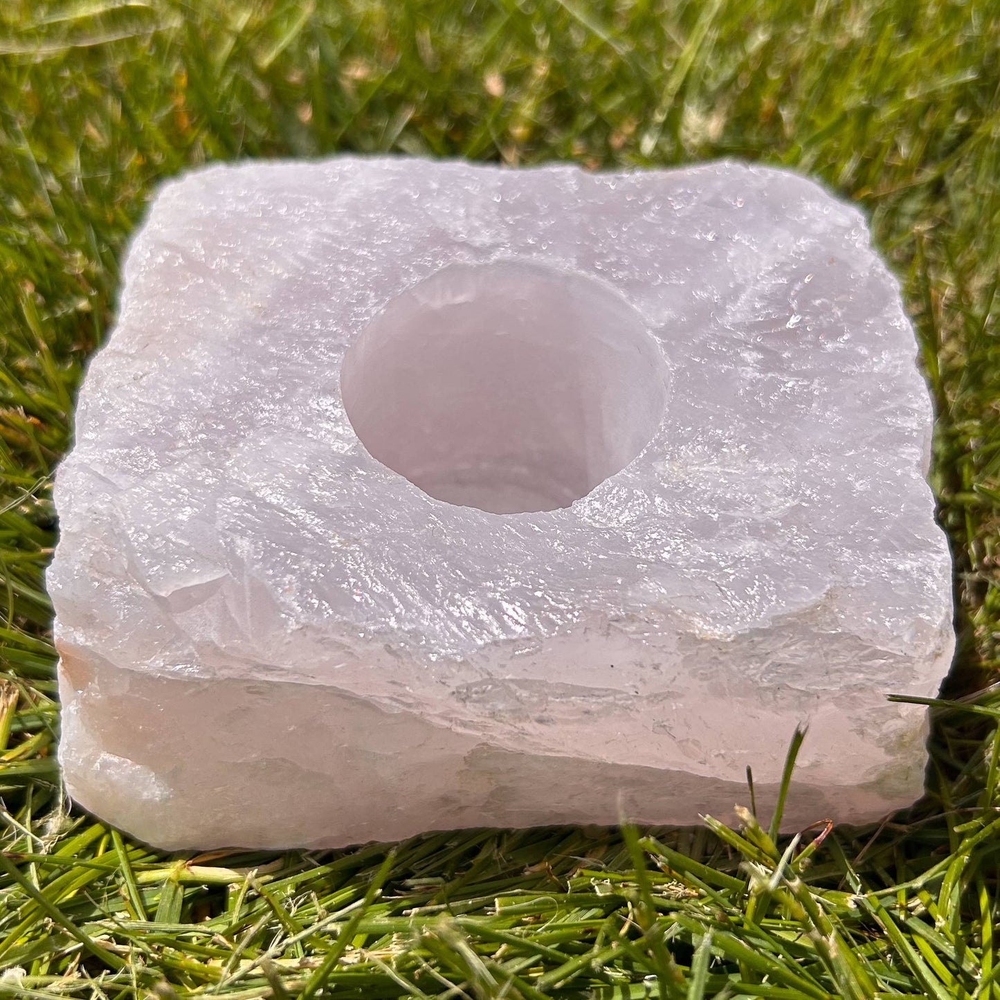 Rose Quartz Candle Holder