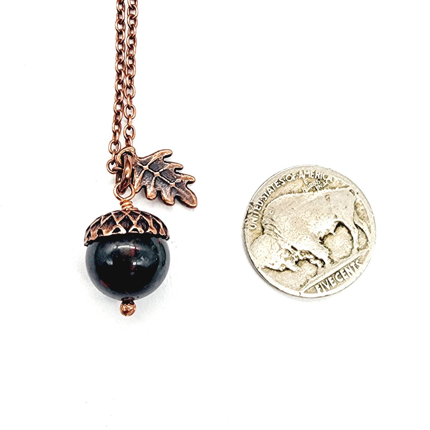 Acorn Necklace with African Bloodstone