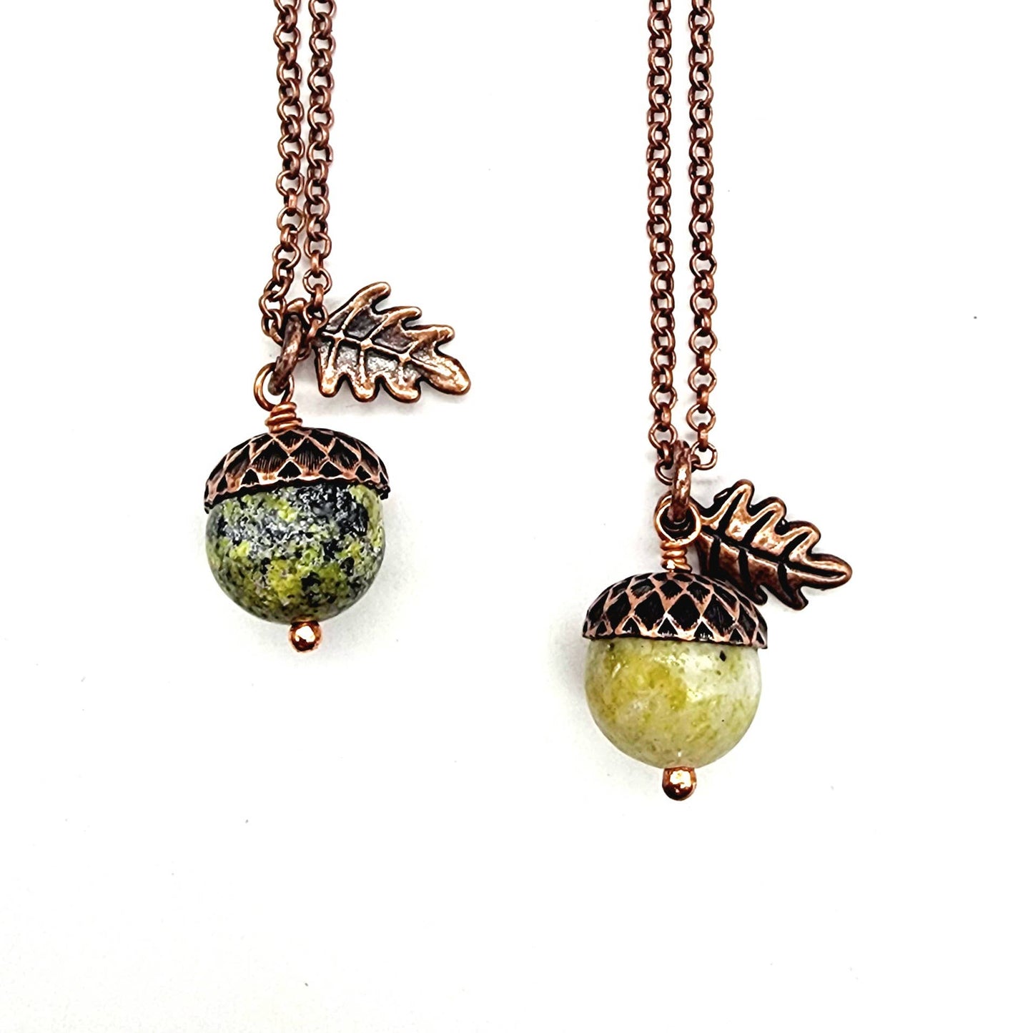 Acorn Necklace with Australian Jade