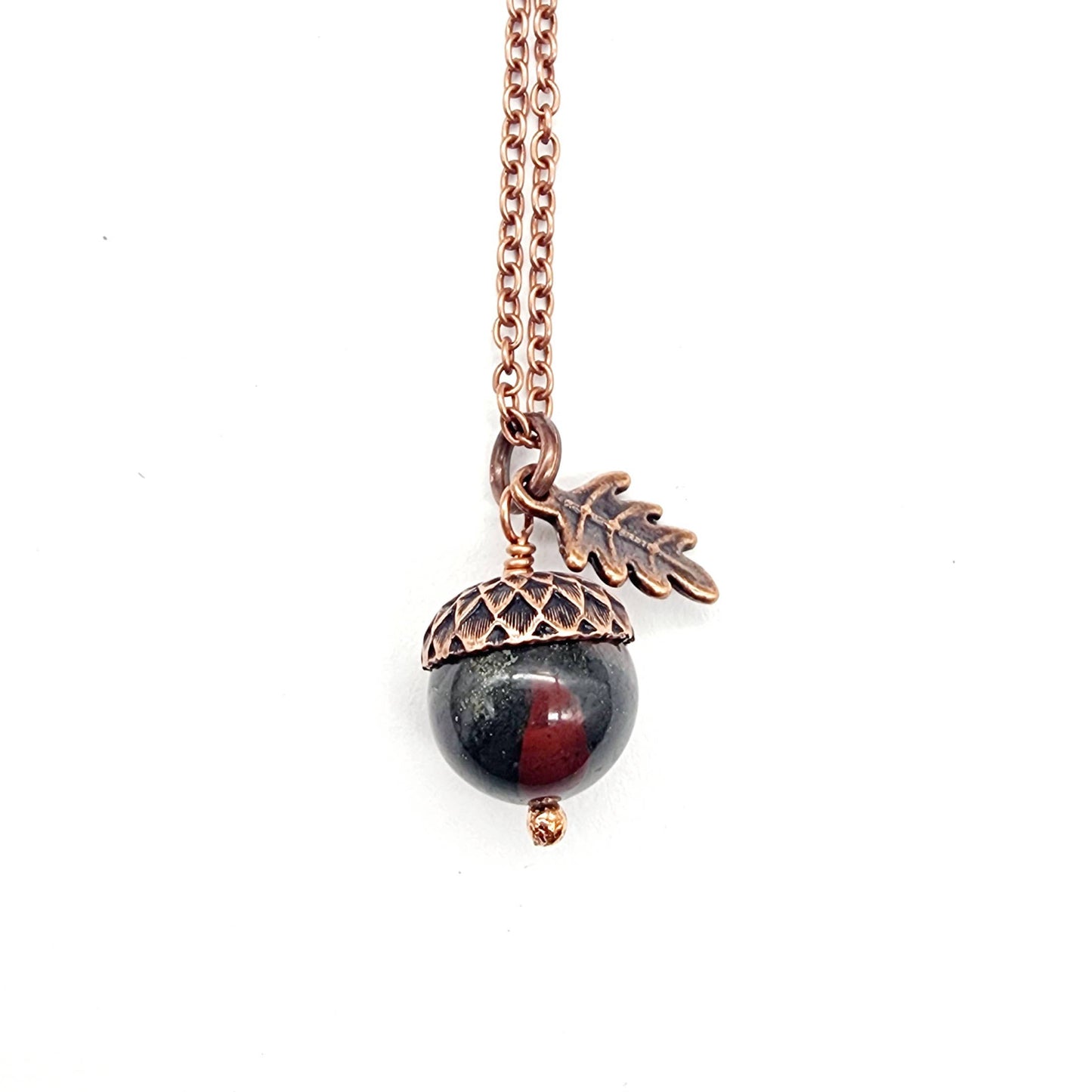 Acorn Necklace with African Bloodstone