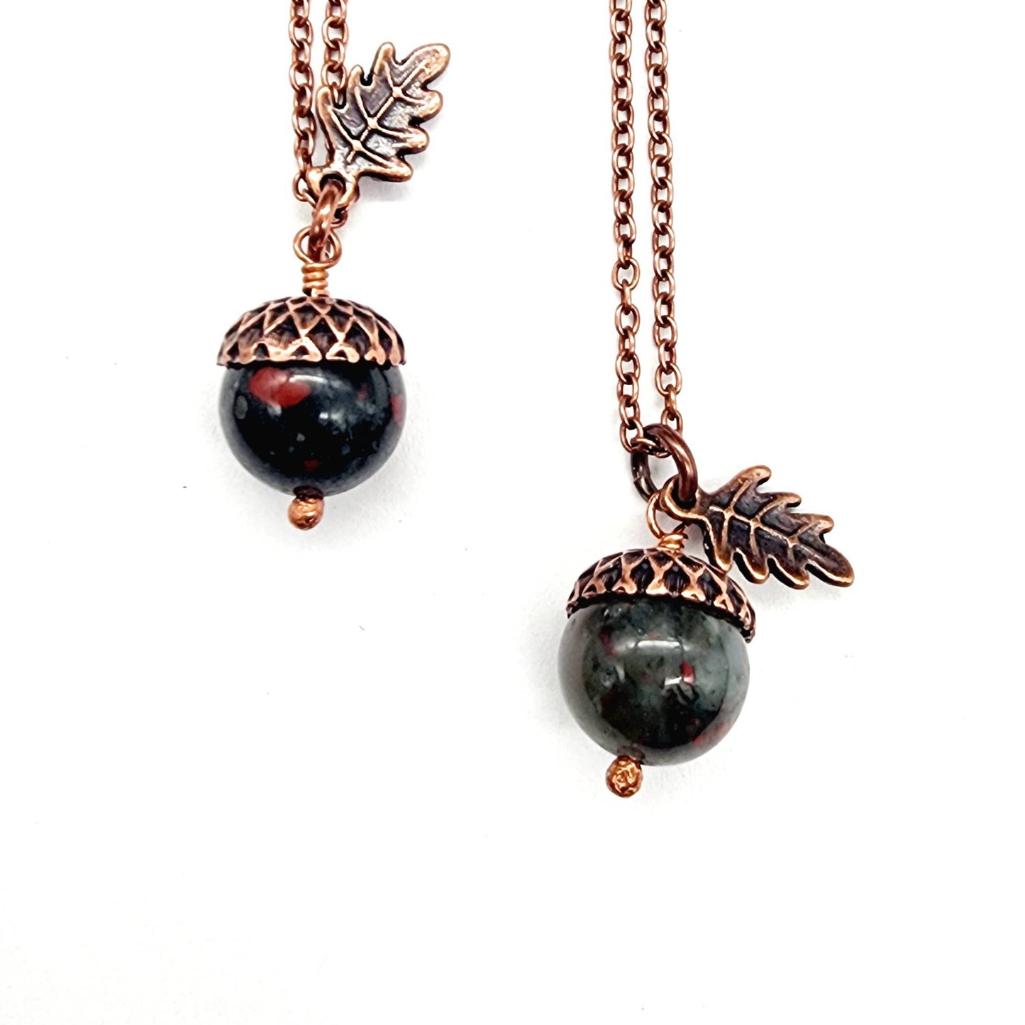 Acorn Necklace with African Bloodstone
