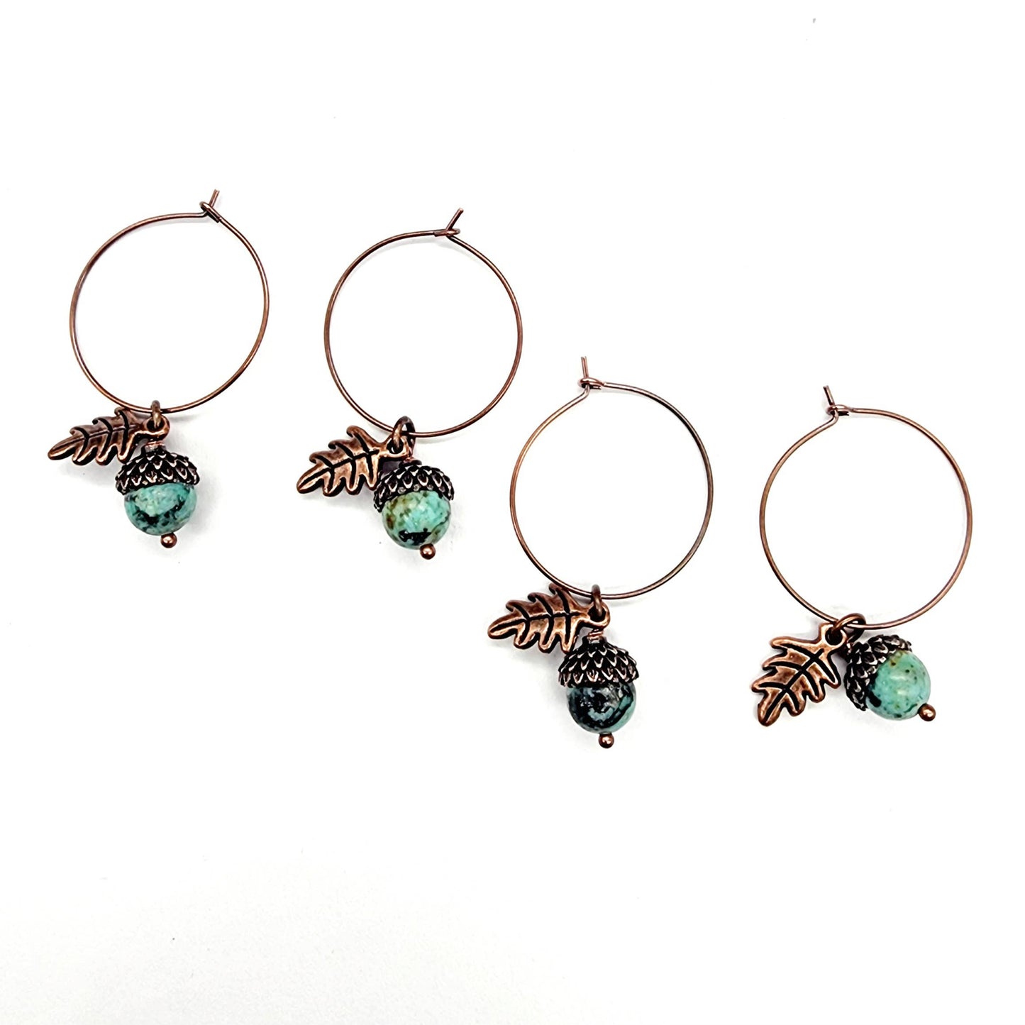 Acorn Earrings-African Turquoise