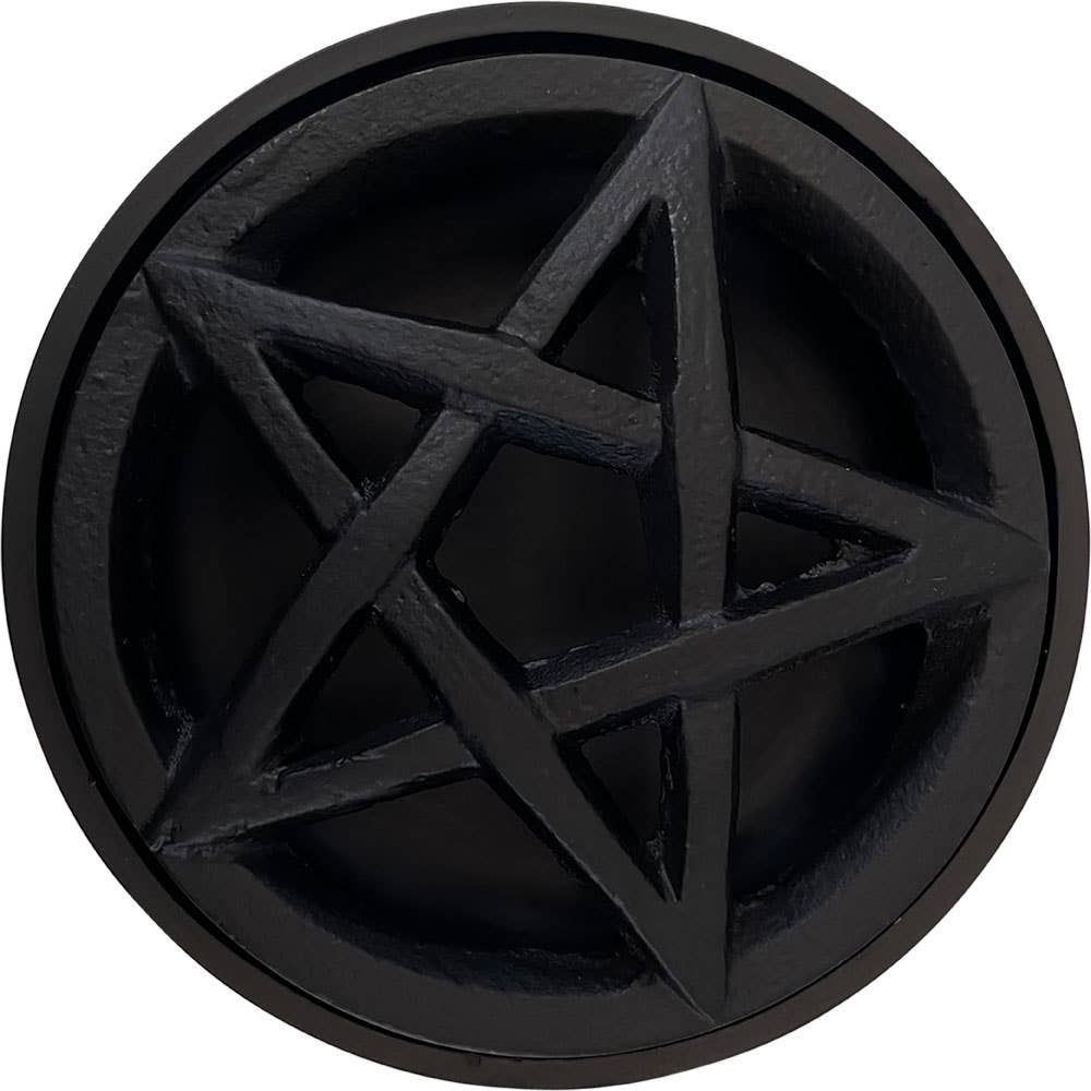 Cast Iron Incense Burner w/ Pentacle Lid