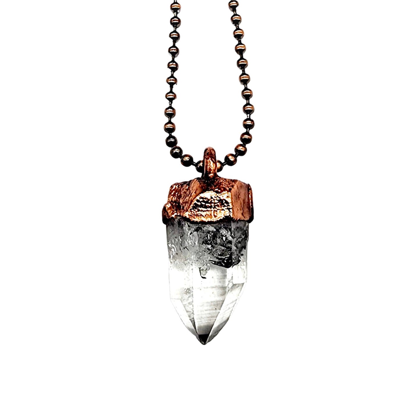 Clear Quartz Crystal Point Necklace - Ball Chain