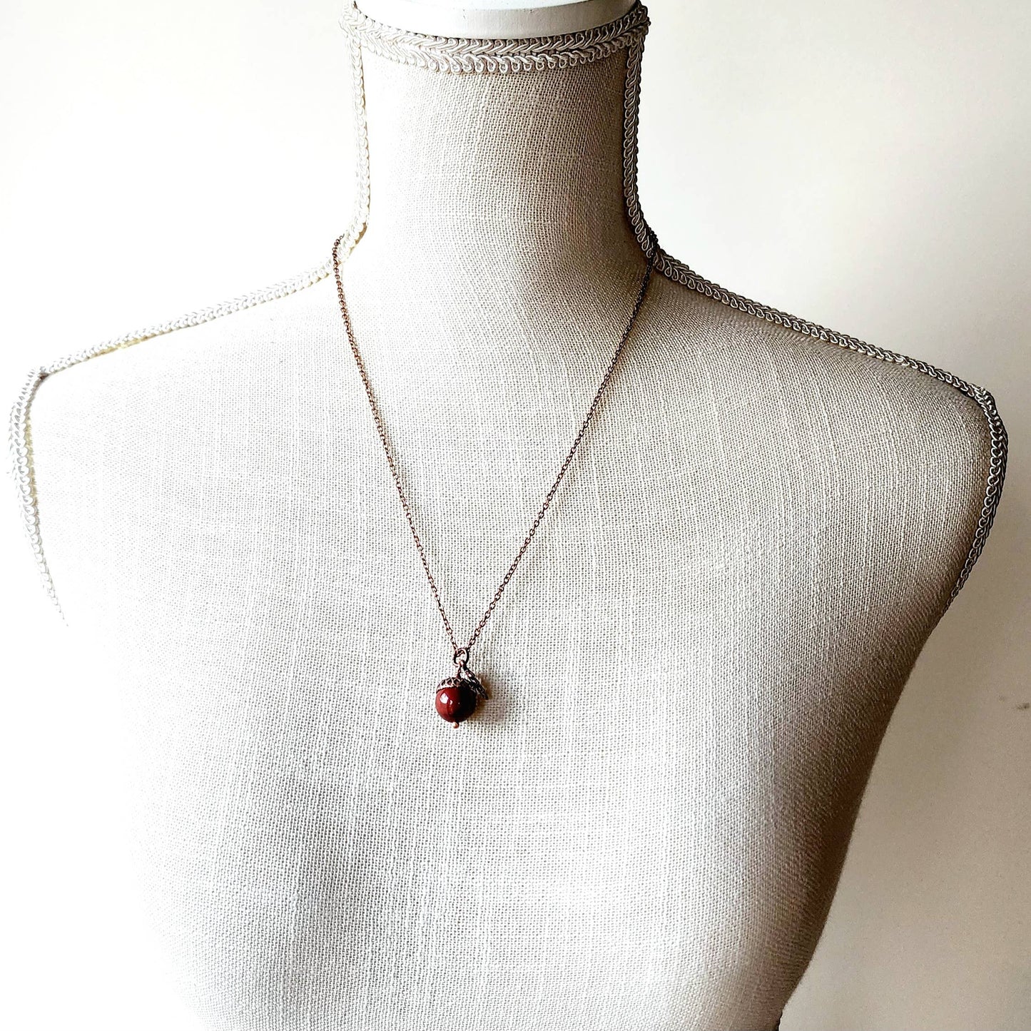 Acorn Necklace with African Bloodstone