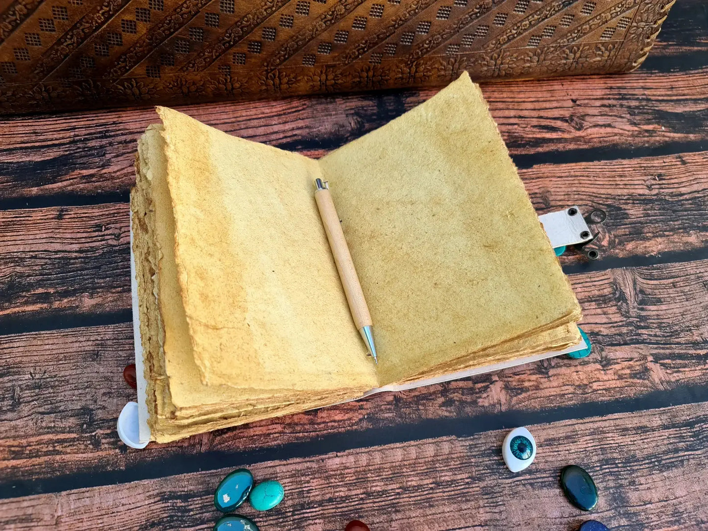 Leather Bound Journal with Tree Spirit Print
