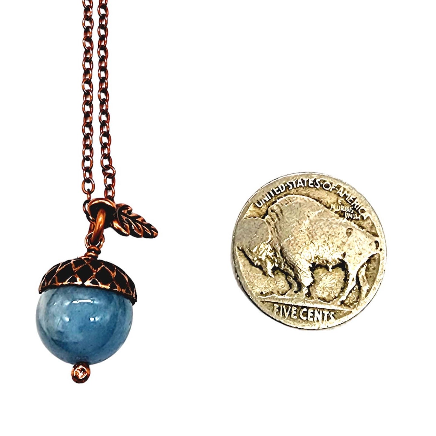 Acorn Necklace with Aquamarine