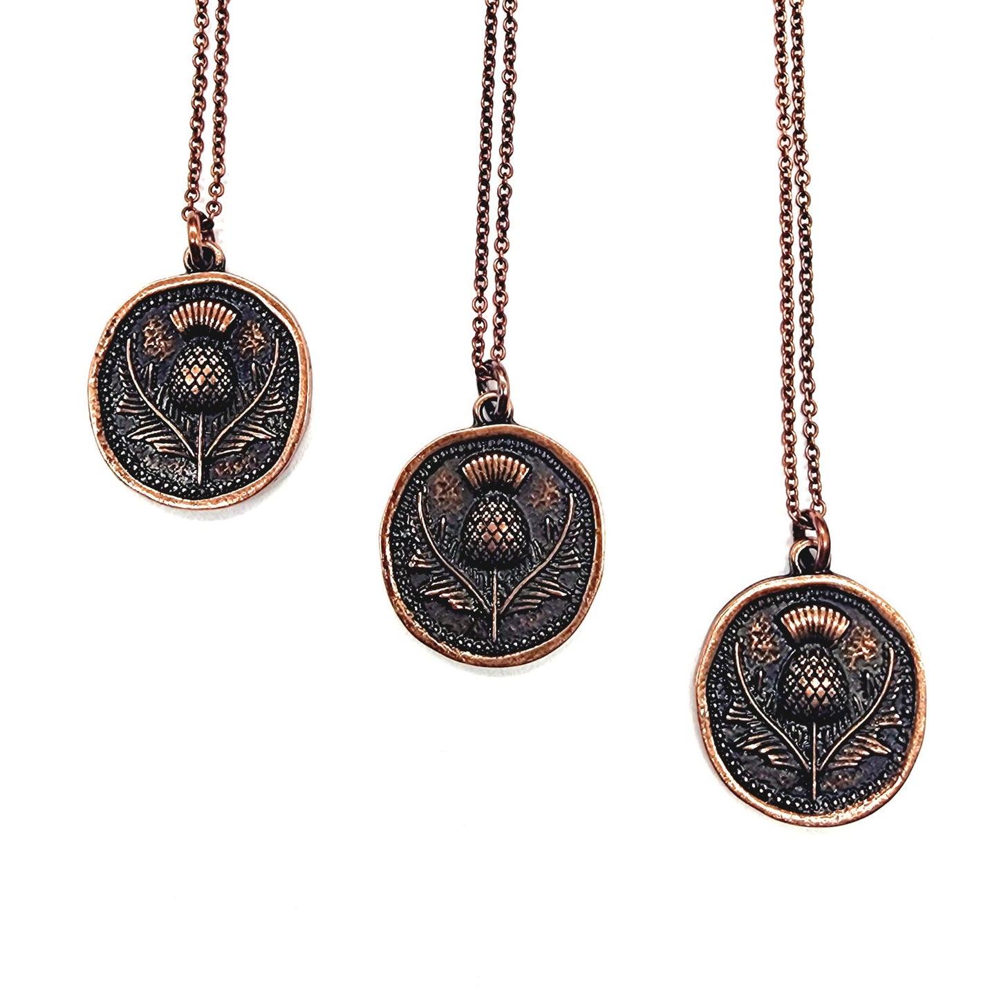 Thistle Necklace - Antique Copper