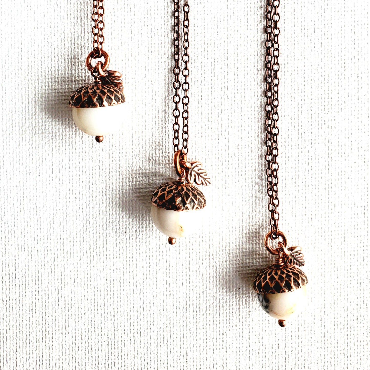 Acorn Necklace-Natural White Opal