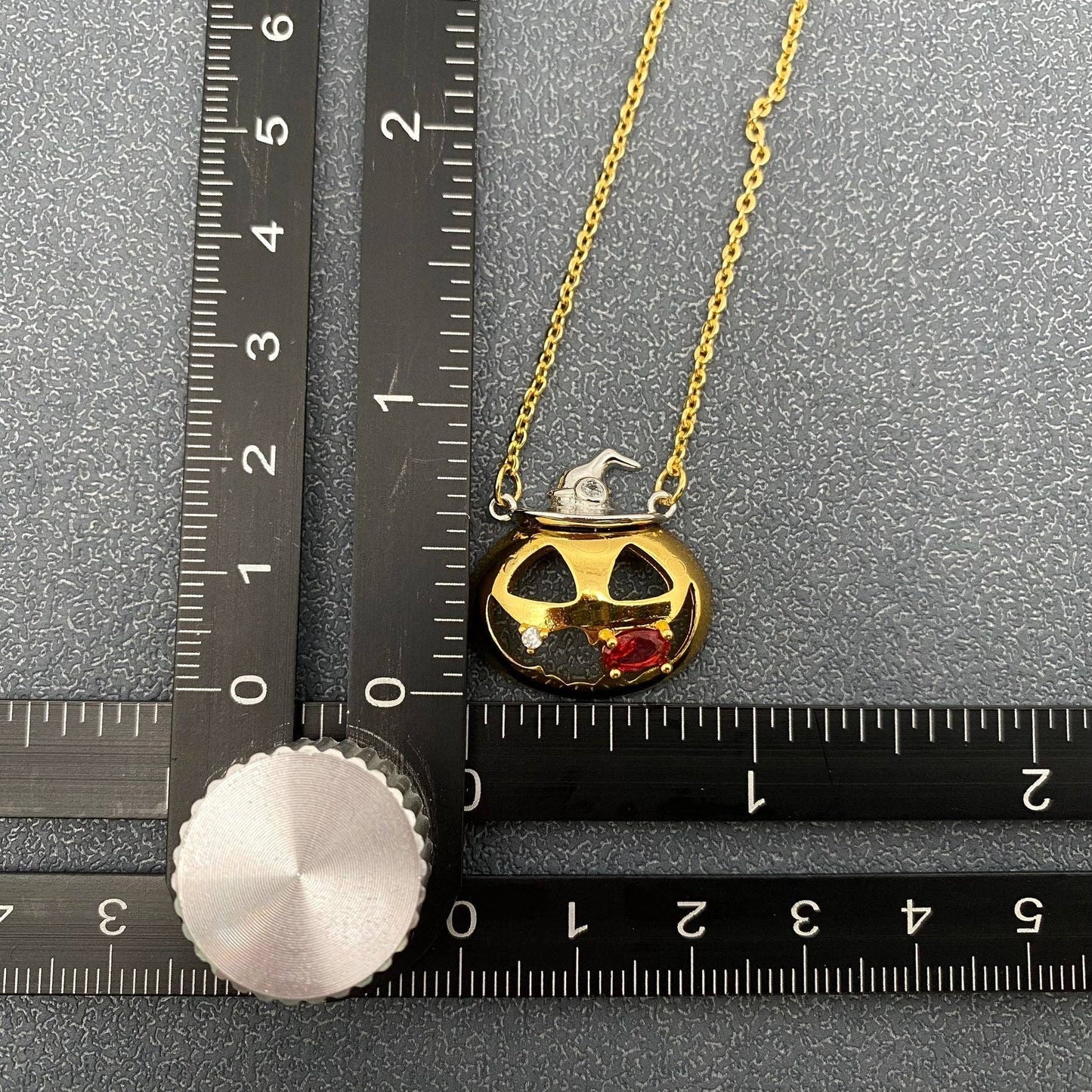 Pumpkin with Magic Hat Charm Necklace