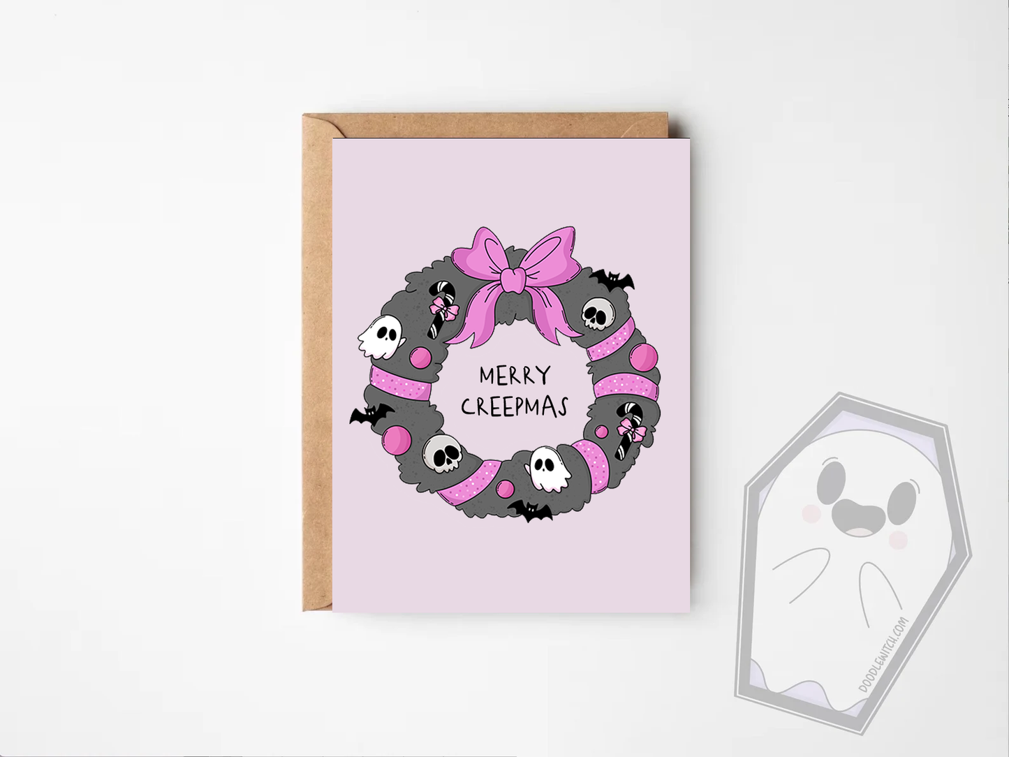 Merry Creepmas Wreath Xmas Card