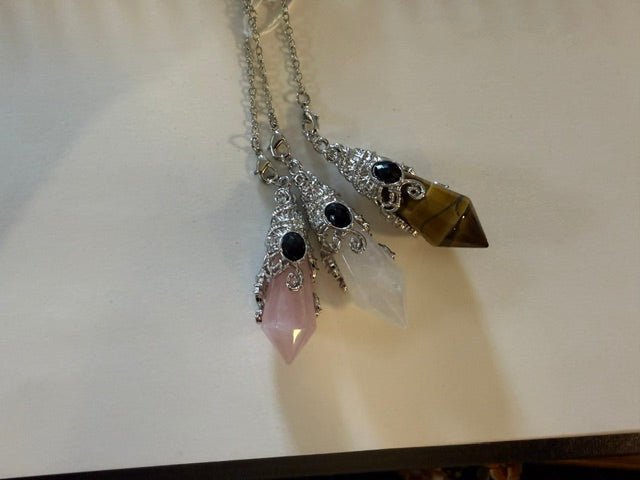 12 Faceted Pendulum - Antique Silver