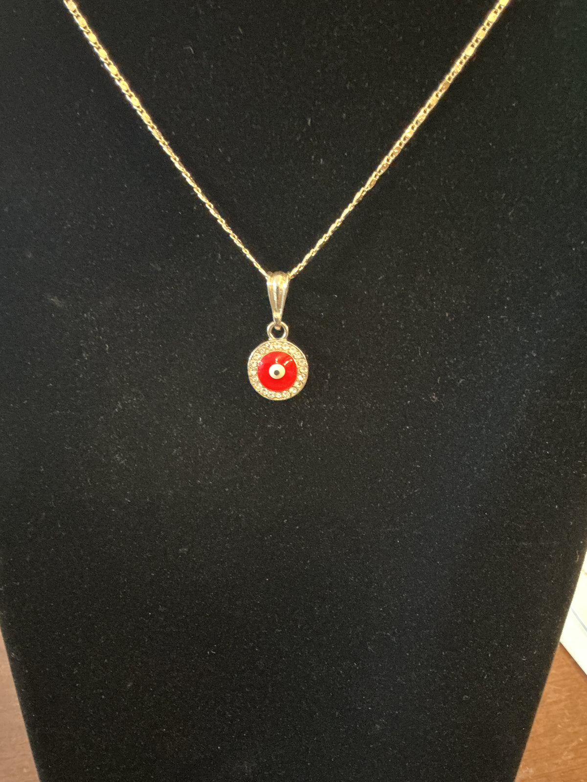 Gold Red Evil eye Necklace