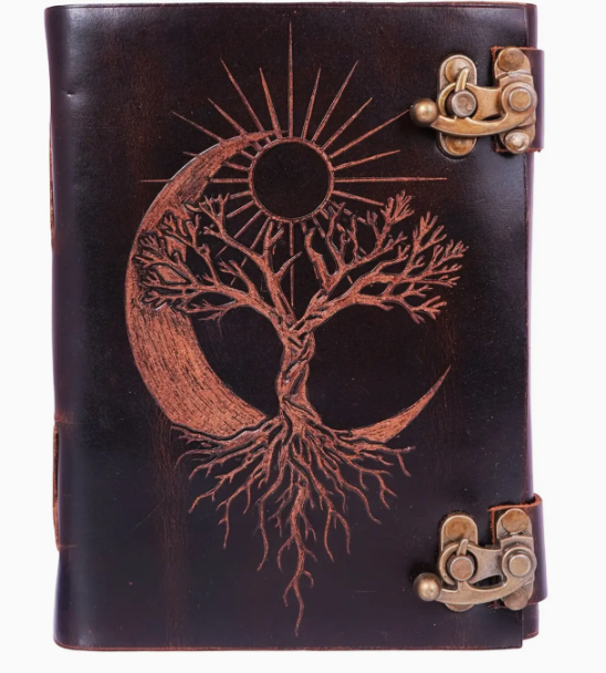 Sun, Moon, Tree of Life Leather Journal