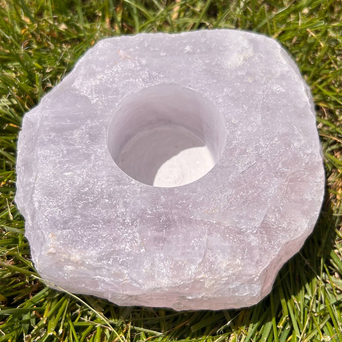 Rose Quartz Candle Holder