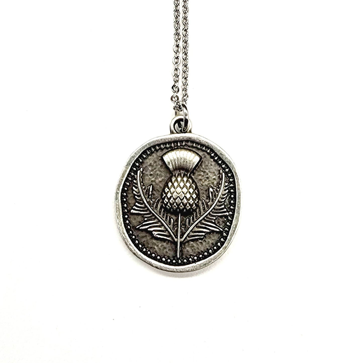 Thistle Necklace - Antique Silver