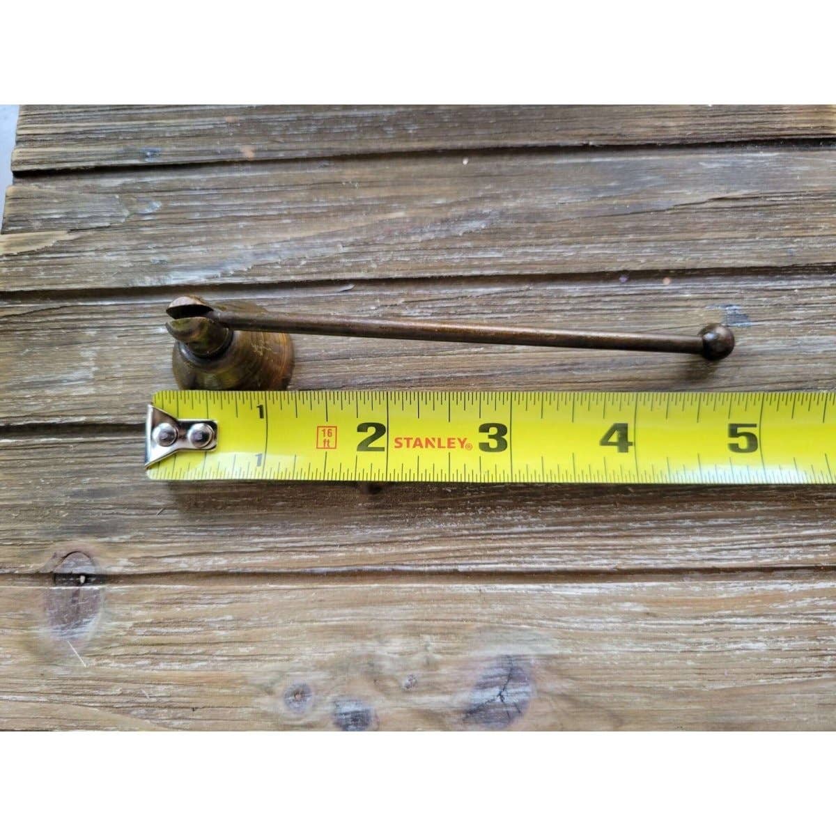 Antique honey gold finish metal candle snuffer