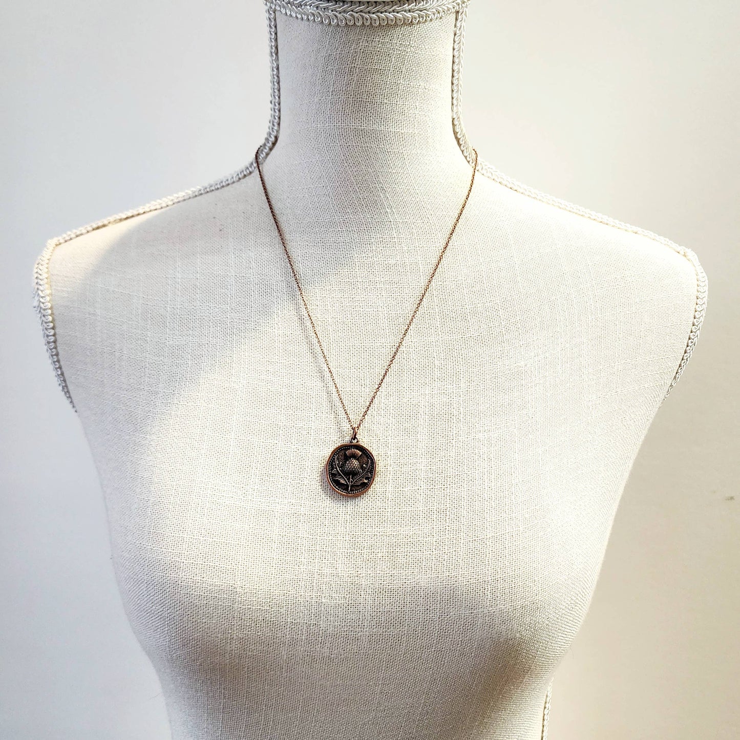 Thistle Necklace - Antique Copper