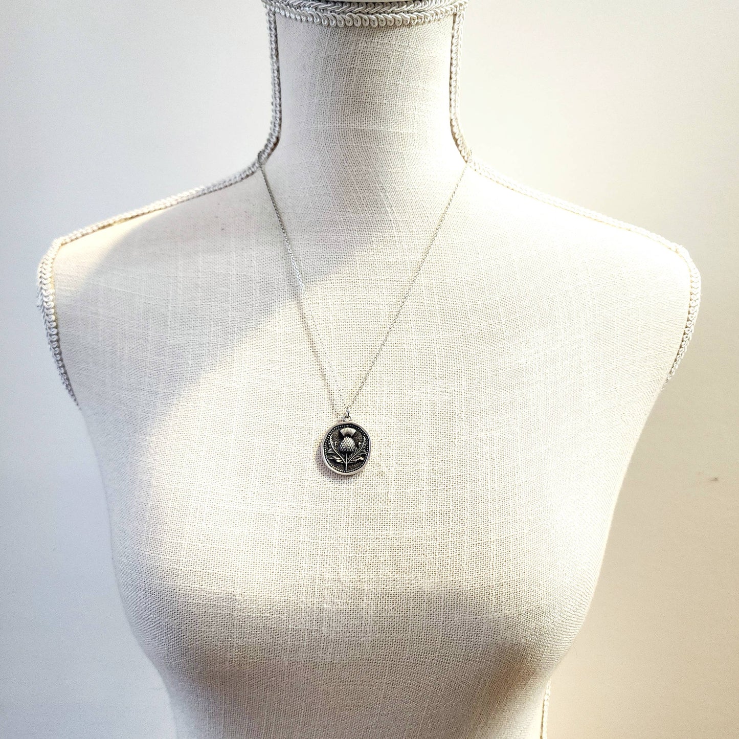 Thistle Necklace - Antique Silver