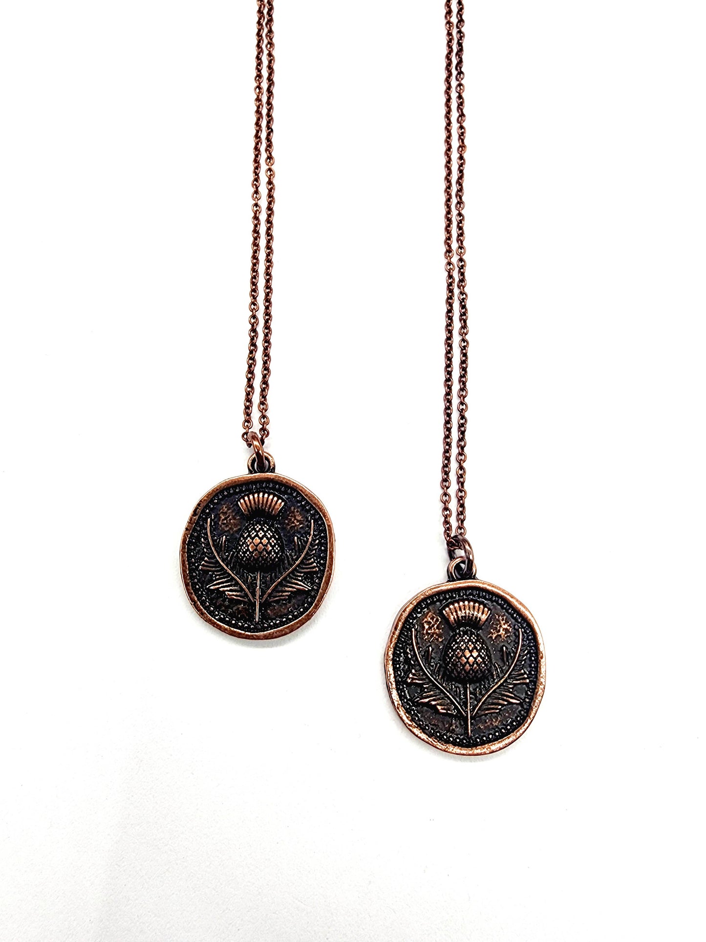 Thistle Necklace - Antique Copper