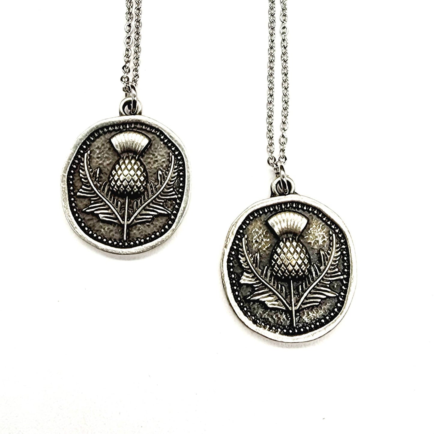 Thistle Necklace - Antique Silver