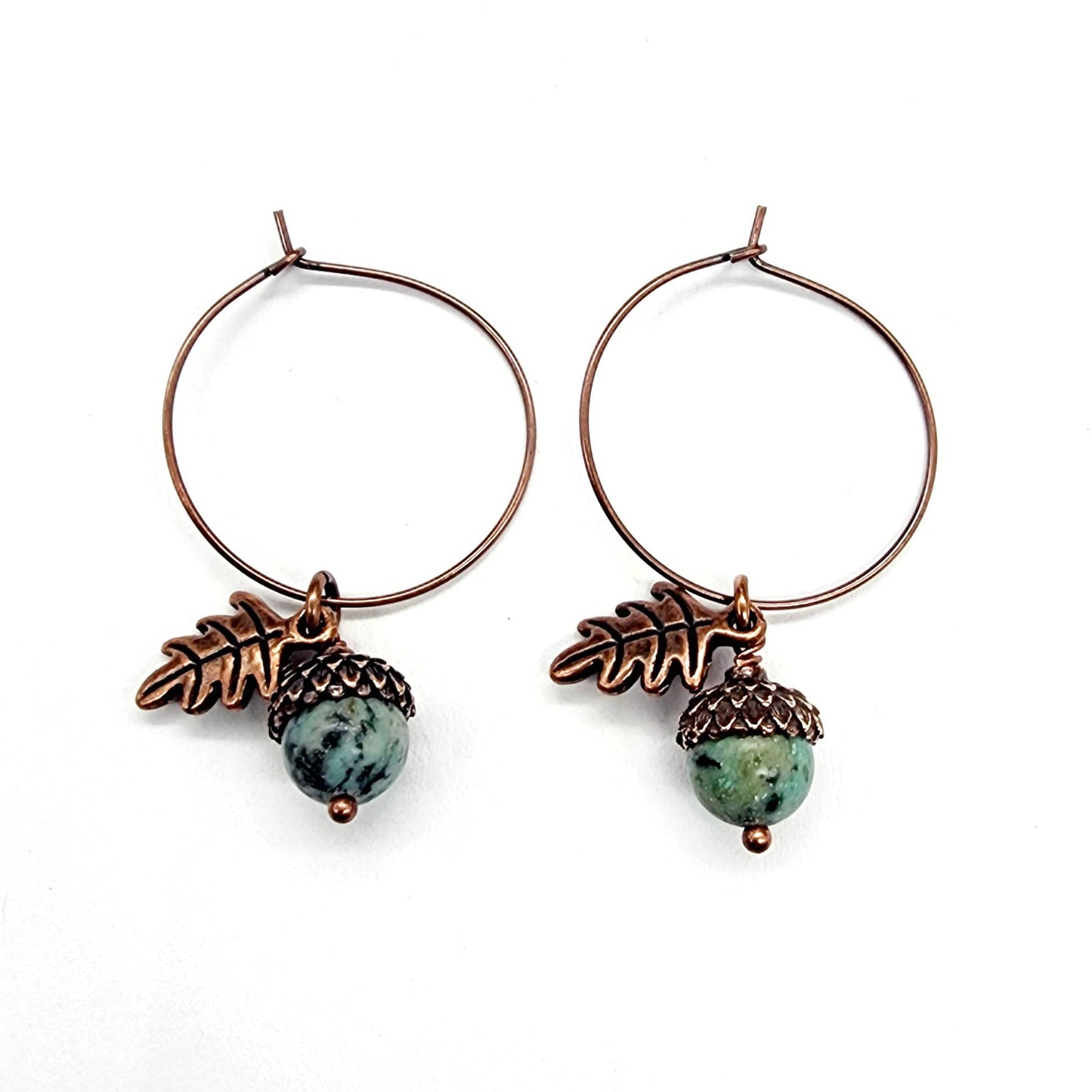 Acorn Earrings-African Turquoise