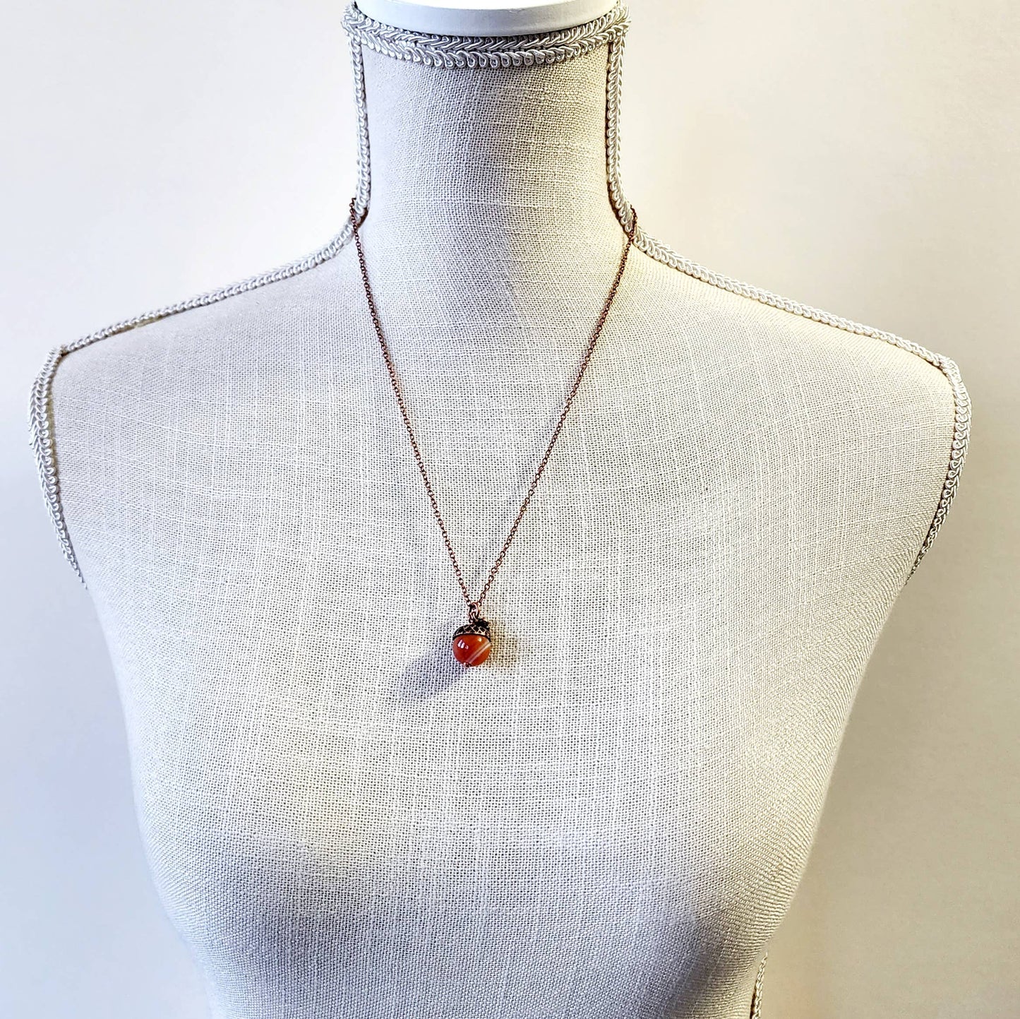 Acorn Necklace-Carnelian
