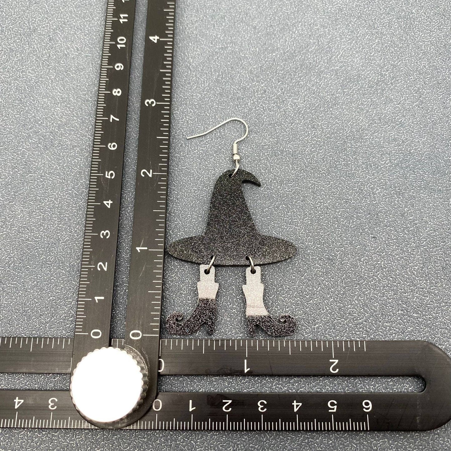 Acrylic Wizard Hat & Boots Dangle Earrings