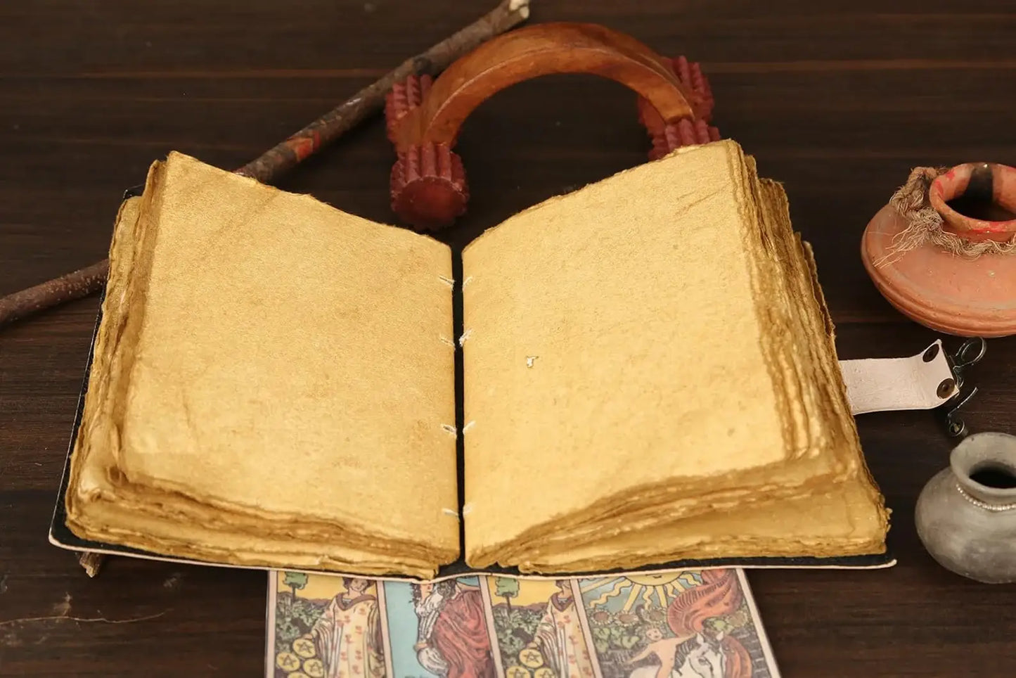 Leather Journal with Moon Print